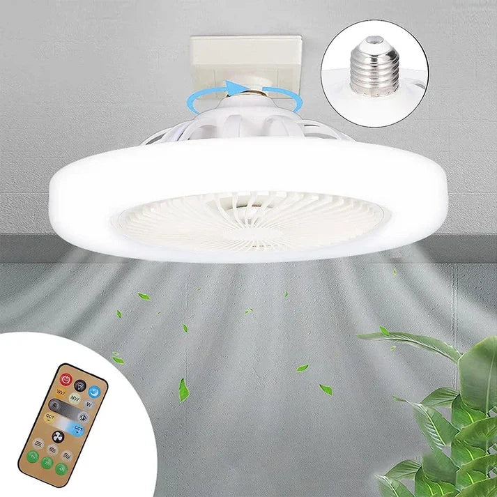 مروحة سقف بإضاءة 03 ألوان LED بقدرة 24 واط مع جهاز تحكم