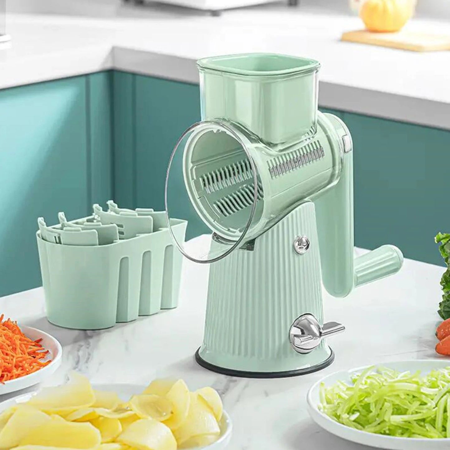رحاية 4 في 1 SumoSlicer الأصلية - ترحي كلش خضروات, فرماج و حبوب جافة -